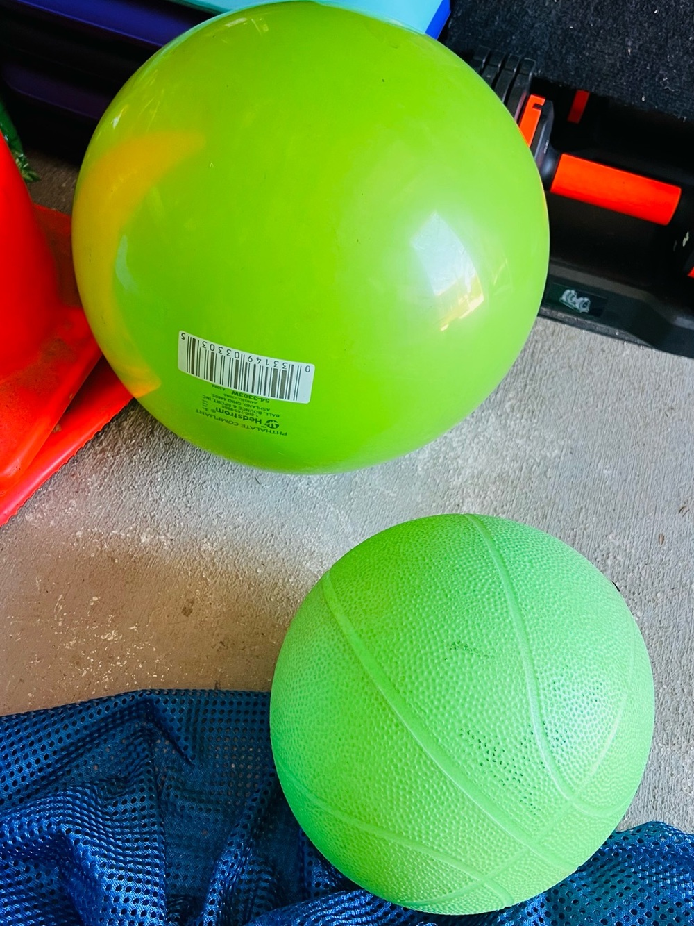 Set of Two Neon Green Balls